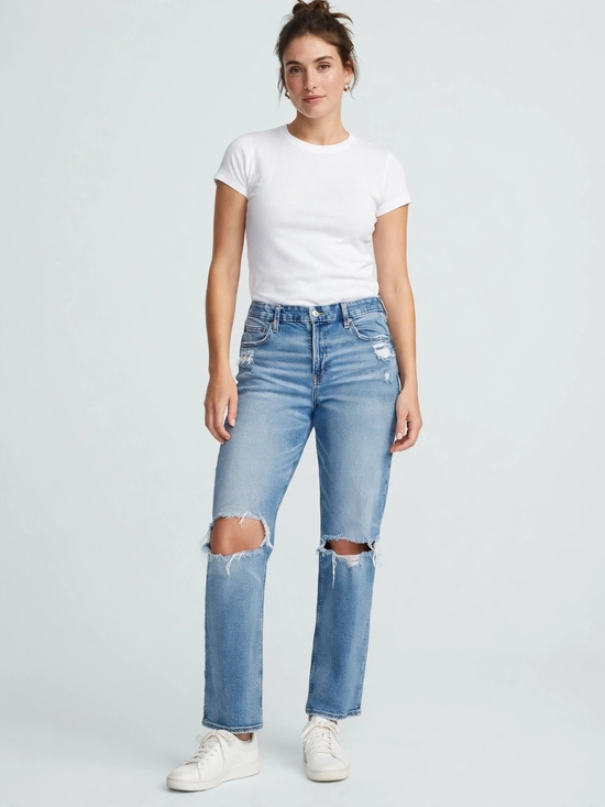 American Eagle Outfitters Denim - American Eagle Distressed Ripped Knee Jeans Light Wash Straight Leg